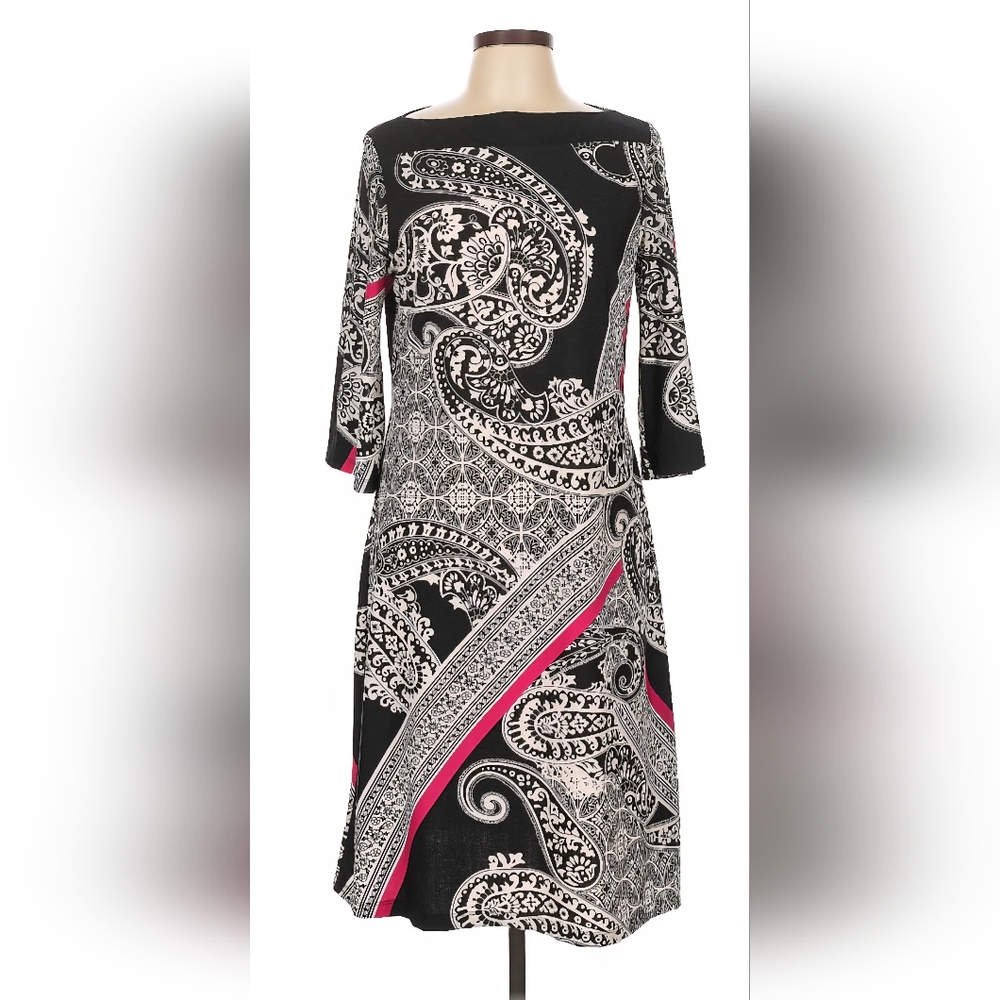 Haani Black and White Paisley Dress